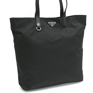 Prada Vela Shoulder Tote Bag Nero Black Nylon Triangle Logo Plate